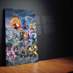Anime Metal Poster | Demon Slayer Hashira Metal Poster | Demon Slayer Corps Anime Wall Art | Premium Anime Metal Frame