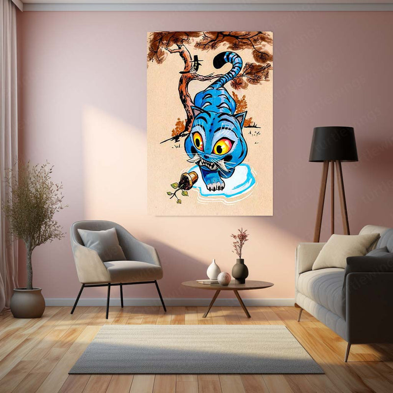 Anime Metal Poster | Derpy the Tiger – K-Pop Demon Hunters Fun Art Metal Poster | Quirky Anime Wall Frame 02