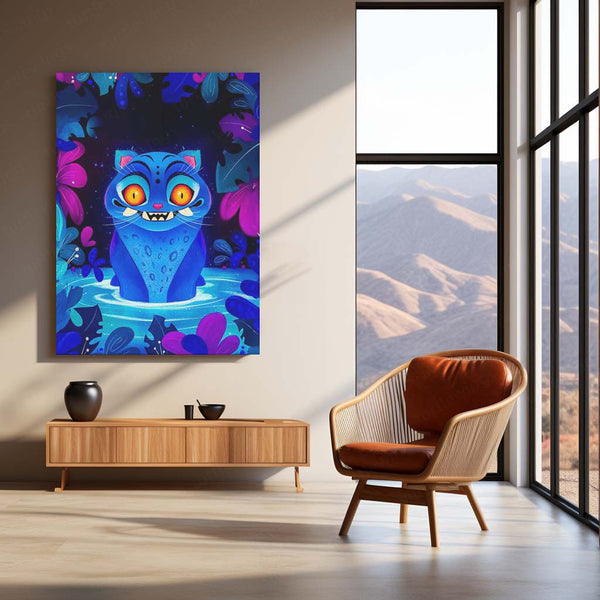 Anime Metal Poster | Derpy the Tiger – K-Pop Demon Hunters Fun Art Metal Poster | Quirky Anime Wall Frame 01