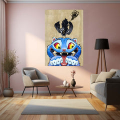 Anime Metal Poster | Derpy the Tiger – K-Pop Demon Hunters Fun Art Metal Poster | Quirky Anime Wall Frame