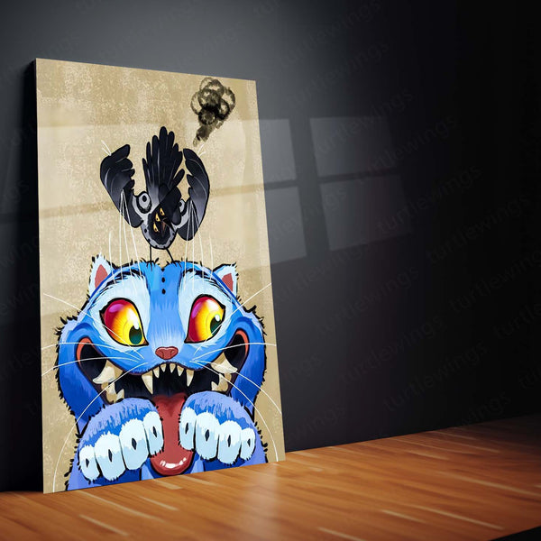 Anime Metal Poster | Derpy the Tiger – K-Pop Demon Hunters Fun Art Metal Poster | Quirky Anime Wall Frame