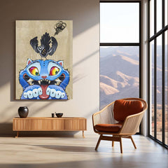 Anime Metal Poster | Derpy the Tiger – K-Pop Demon Hunters Fun Art Metal Poster | Quirky Anime Wall Frame