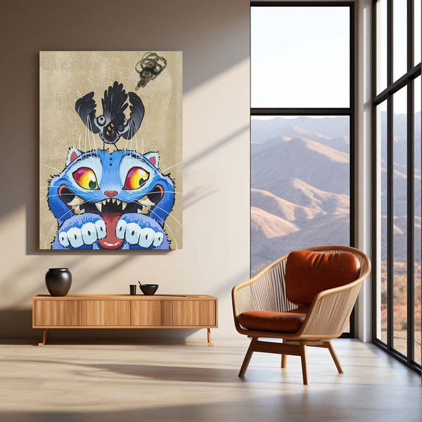 Anime Metal Poster | Derpy the Tiger – K-Pop Demon Hunters Fun Art Metal Poster | Quirky Anime Wall Frame