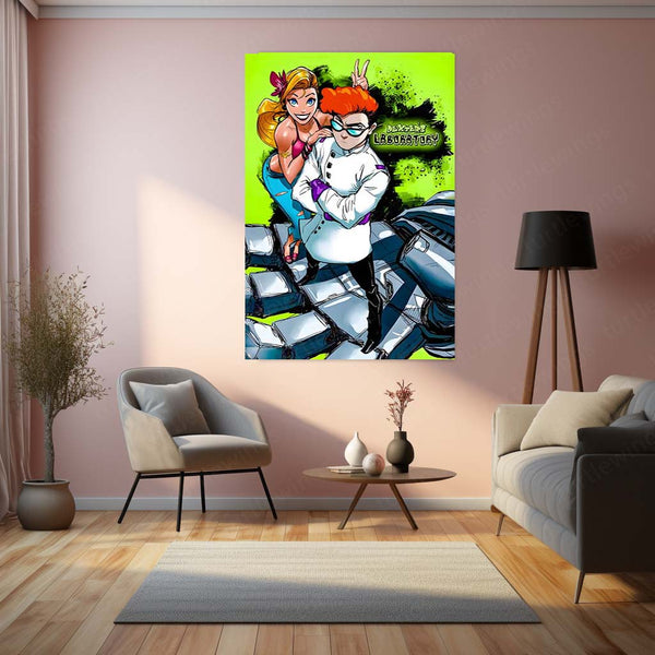 Dexter’s Laboratory – Retro Genius Vibes | Classic Cartoon Metal Frame Poster