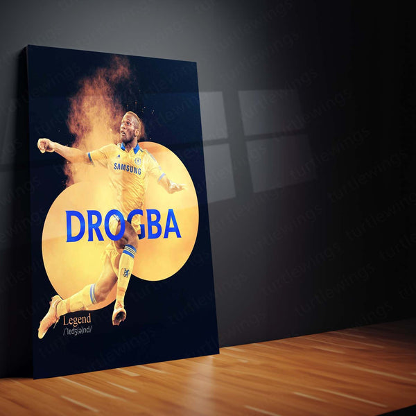 Didier Drogba – Chelsea Legend Definition Metal Frame | Iconic Striker Wall Art - TURTLEWINGS 
