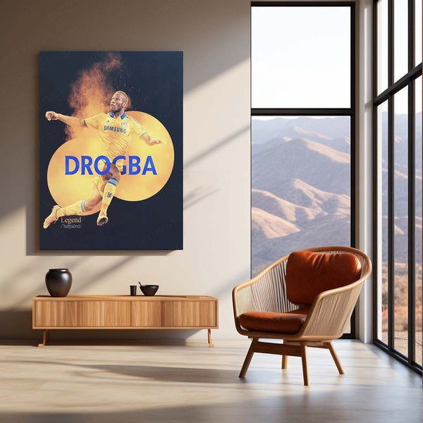 Didier Drogba – Chelsea Legend Definition Metal Frame | Iconic Striker Wall Art - TURTLEWINGS 