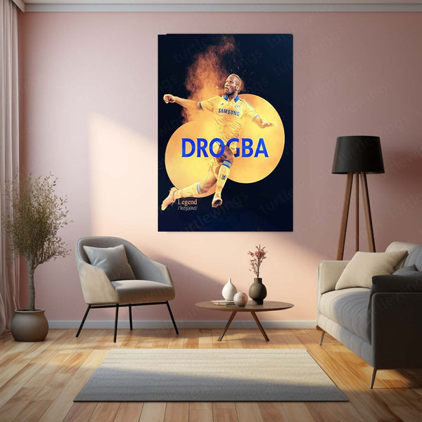 Didier Drogba – Chelsea Legend Definition Metal Frame | Iconic Striker Wall Art - TURTLEWINGS 