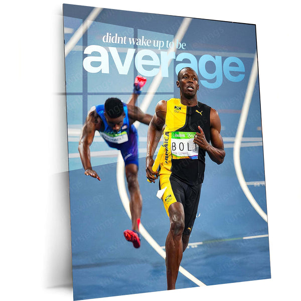 Didn’t Wake Up to Be Average – Motivational Metal Frame | High-Performance Mindset Wall Art | Daily Hustle Poster