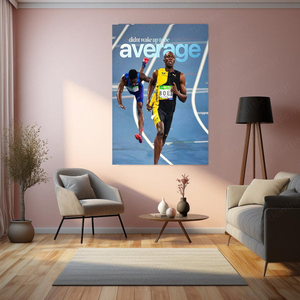 Didn’t Wake Up to Be Average – Motivational Metal Frame | High-Performance Mindset Wall Art | Daily Hustle Poster
