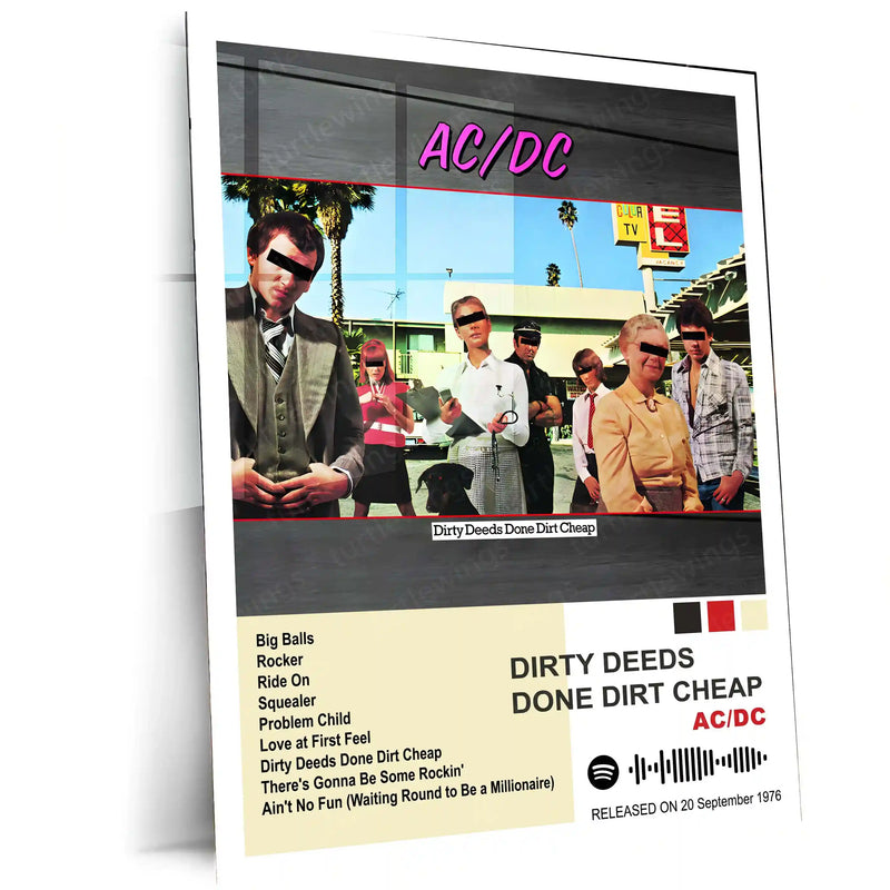 AC/DC Complete Album Collection | Set of 10 | Set of 8 | Set of 4 | Metal Frame Posters High Voltage. Pure Rock Energy. Legendary Wall Statement. - TURTLEWINGS 