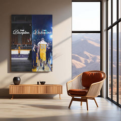 Quote Metal Poster | Kobe Bryant – Discipline Over Distraction Metal Frame | Mamba Mentality Focus Wall Art | Motivational Basketball Quote Metal Poster