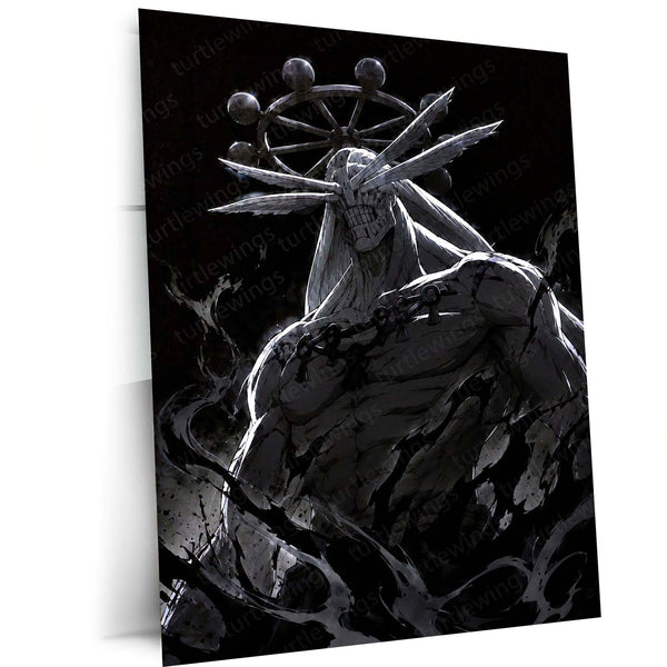 Anime Metal Poster | Divine General Mahoraga Jujutsu Kaisen Monochrome Wall Art