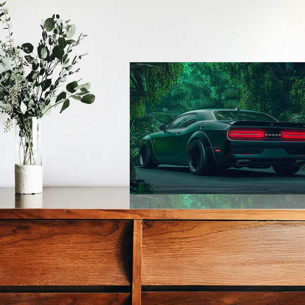 Dodge Challenger SRT Neon LED Metal Frame â Bold Automotive Wall Art 1 - TURTLEWINGS 