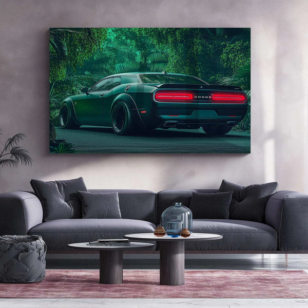 Dodge Challenger SRT Neon LED Metal Frame â Bold Automotive Wall Art 1 - TURTLEWINGS 