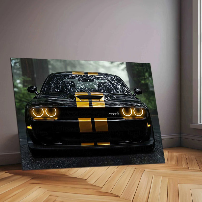 Dodge Challenger SRT Neon LED Metal Frame â Bold Automotive Wall Art 2 - TURTLEWINGS 