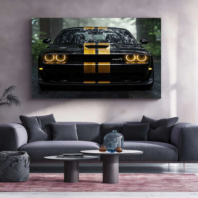 Dodge Challenger SRT Neon LED Metal Frame â Bold Automotive Wall Art 2 - TURTLEWINGS 