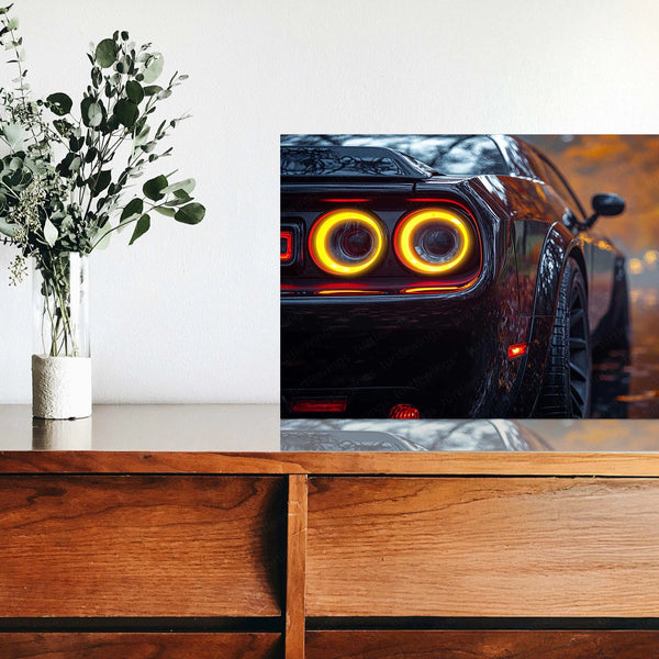 Dodge Challenger SRT Neon LED Metal Frame â Bold Automotive Wall Art 3 - TURTLEWINGS 