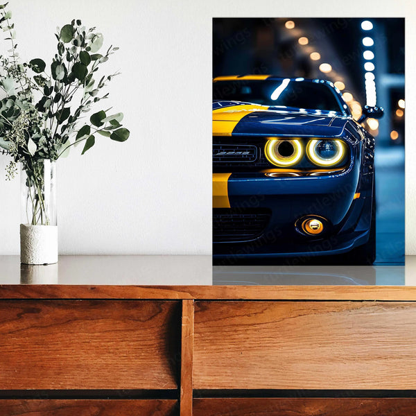 Dodge Challenger SRT Neon LED Metal Frame â Bold Automotive Wall Art 4 - TURTLEWINGS 