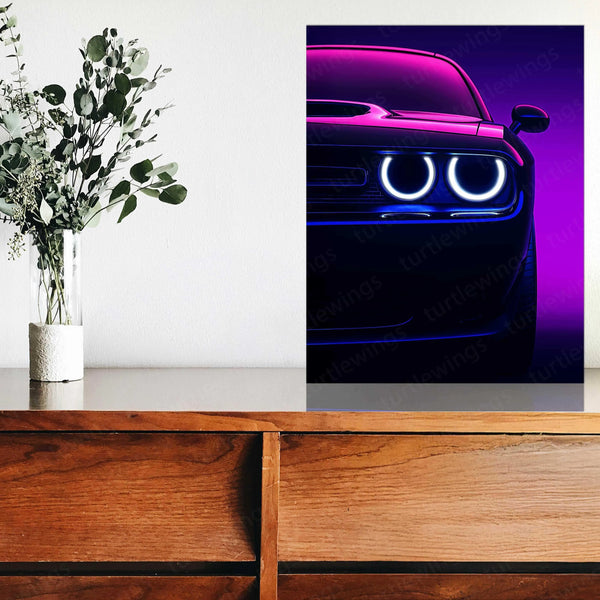 Dodge Challenger SRT Neon LED Metal Frame â Bold Automotive Wall Art 5 - TURTLEWINGS 
