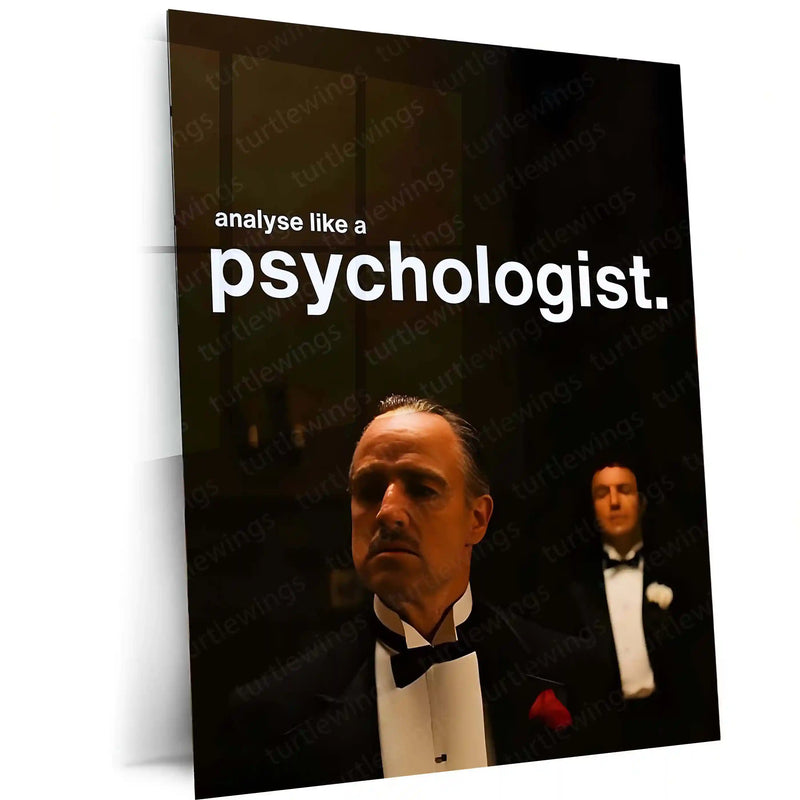 Quote Metal Poster | Don Vito Corleone | “Analyse Like a Psychologist.” | Mafia Mindset Metal Poster - TURTLEWINGS 