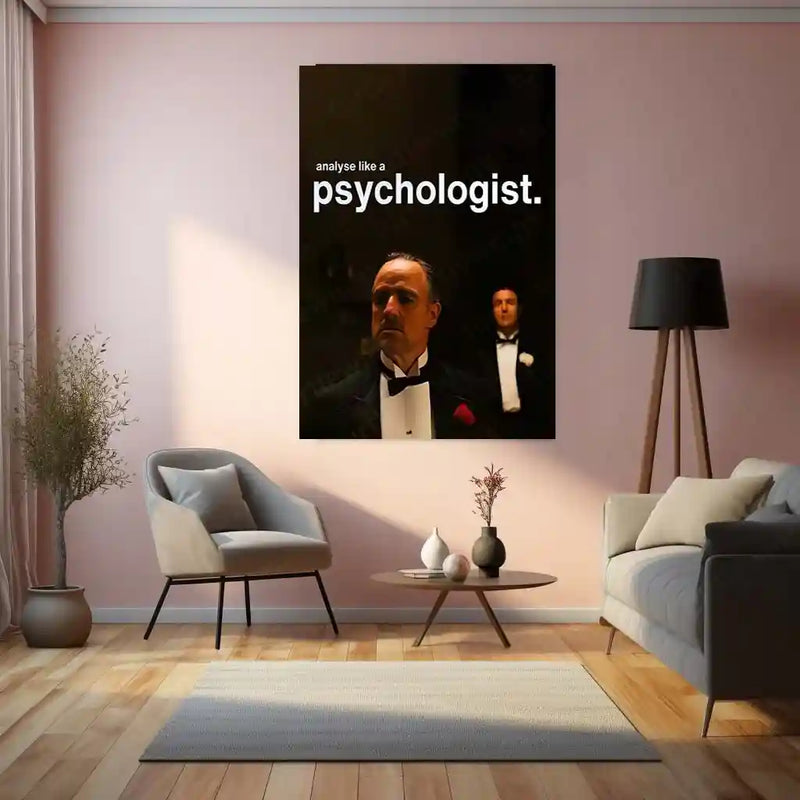 Quote Metal Poster | Don Vito Corleone | “Analyse Like a Psychologist.” | Mafia Mindset Metal Poster - TURTLEWINGS 