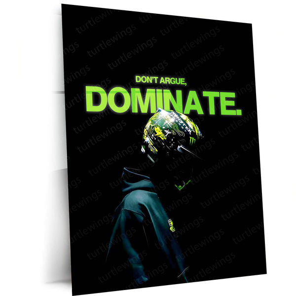 Quote Metal Poster | Lando Norris – Don’t Argue, Dominate Metal Frame  Silent Confidence & Modern F1 Winner Mindset Wall Art | Focus Over Noise Racing Quote Metal Poster