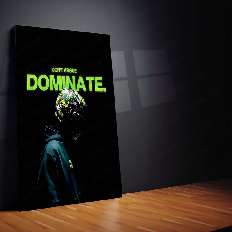 Quote Metal Poster | Lando Norris – Don’t Argue, Dominate Metal Frame  Silent Confidence & Modern F1 Winner Mindset Wall Art | Focus Over Noise Racing Quote Metal Poster