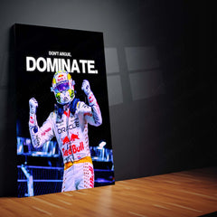Quote Metal Poster | Max Verstappen – Don’t Argue, Dominate Metal Frame  Relentless F1 Supremacy & Winner-Takes-All Mindset Wall Art | Racing Dominance Quote Metal Poster