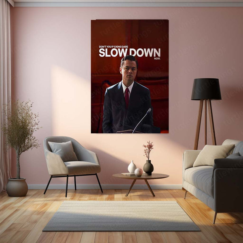 Quote Metal Poster | Jordan Belfort – Don’t You Dare Slow Down Metal Frame  Relentless Momentum & High-Intensity Hustle Wall Art | Unstoppable Drive Quote Metal Poster