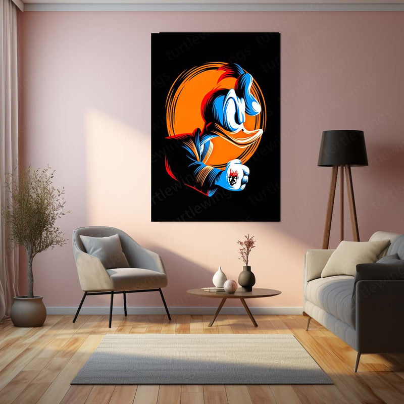 🦆 Donald Duck Metal Frame Poster | Classic Disney Wall Art for Kids & Cartoon Lovers - TURTLEWINGS 