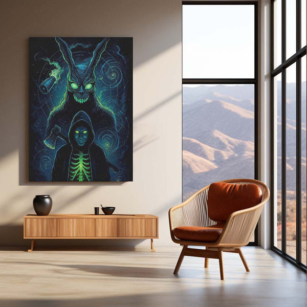 Donnie Darko – Frank the Rabbit Dark Fantasy Metal Poster | Cult Movie Wall Frame