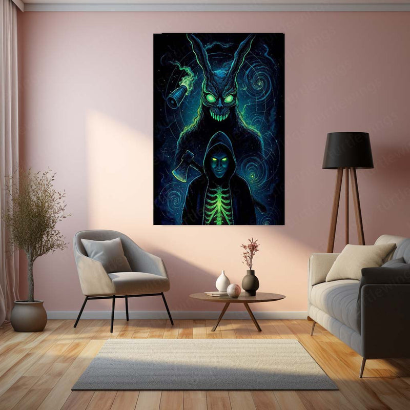 Donnie Darko – Frank the Rabbit Dark Fantasy Metal Poster | Cult Movie Wall Frame