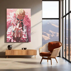 Anime Metal Poster | Donquixote Doflamingo | Dominance & Chaos Anime Wall Art | Villain Power Metal Poster - TURTLEWINGS 