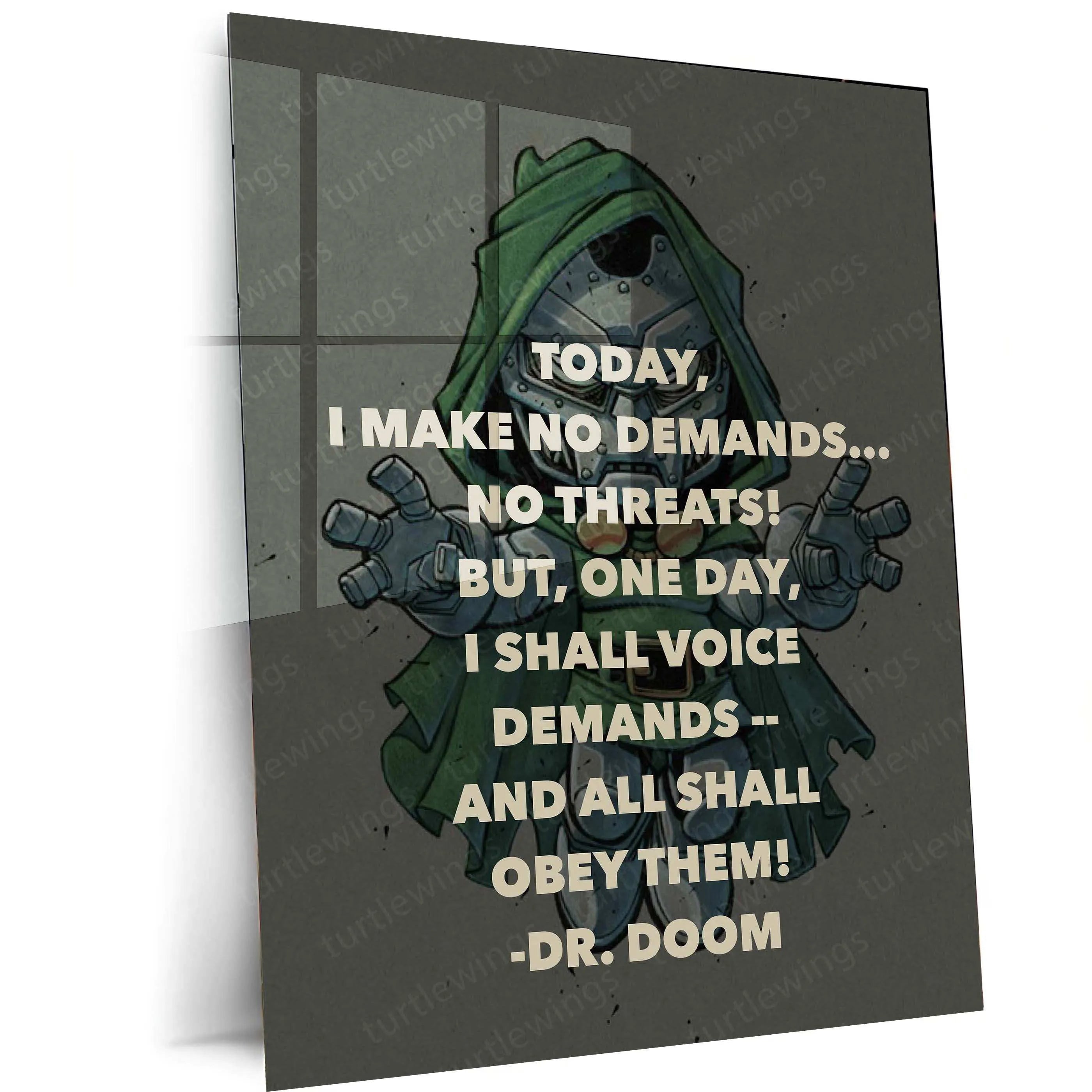 Doctor Doom Quote Metal Poster Marvel Villain Wall Art TURTLEWINGS doctor-doom-quote-metal-poster-marvel-villain-wall-art-turtlewings