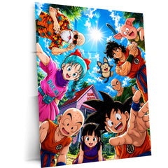 Dragon Ball Z Kame House Friends Metal Poster | Goku & Friends Anime Wall Art