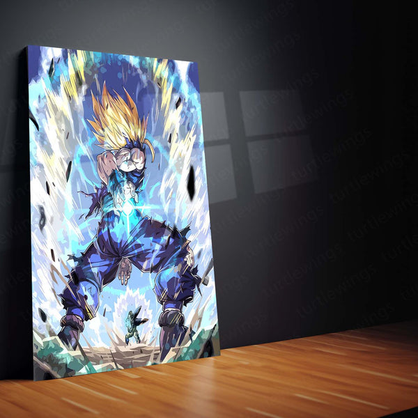 Anime Metal Poster | Dragon Ball Z – Gohan’s Final Kamehameha Metal Poster | Anime Power Wall Frame