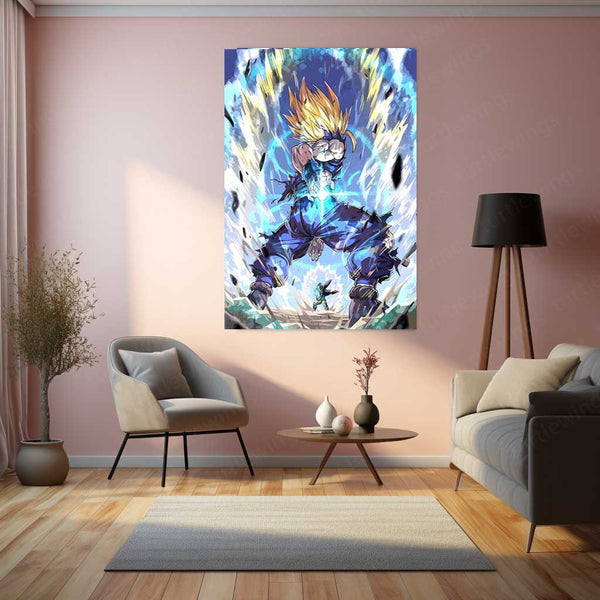 Anime Metal Poster | Dragon Ball Z – Gohan’s Final Kamehameha Metal Poster | Anime Power Wall Frame