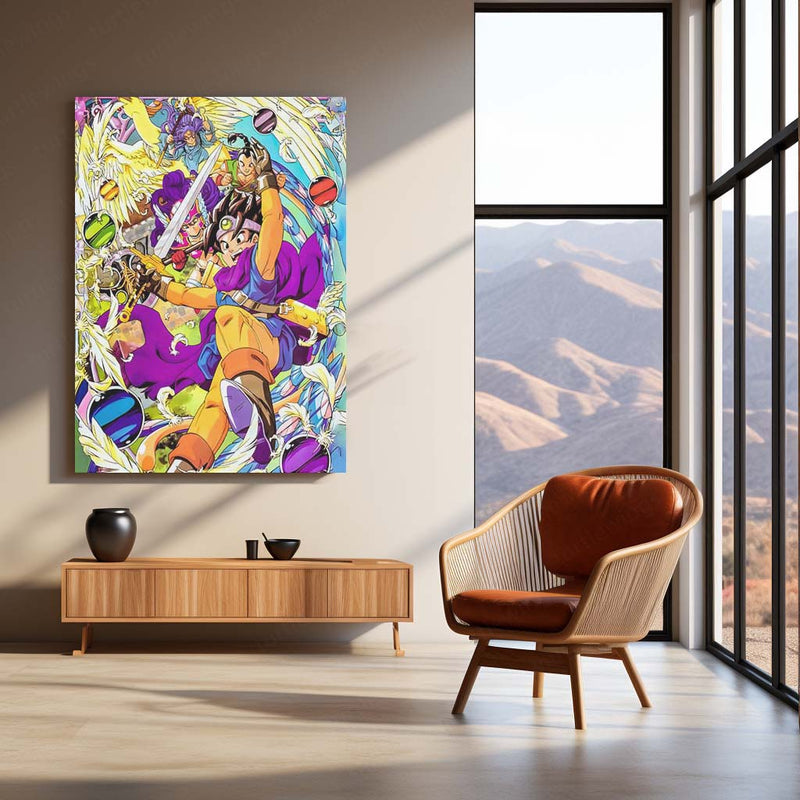Game Metal Poster | Dragon Quest – Heroes of Light and Destiny | Epic Fantasy Metal Frame Poster
