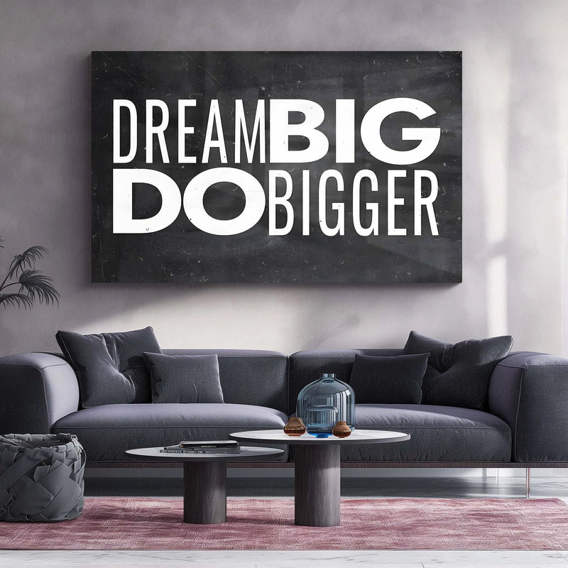 Quote Metal Poster | Dream Big Do Bigger Metal Poster | Motivational Quote Wall Art