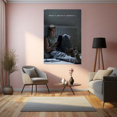 Quote Metal Poster | Brad Pitt – Dream It, Believe It, Achieve It | Motivational Mindset Metal Frame | Inspirational Cinema