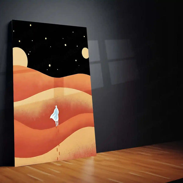 Dune Metal Frame | Minimal Sci-Fi Desert Art | Premium Metal Poster