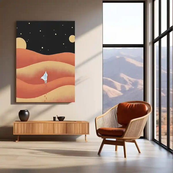 Dune Metal Frame | Minimal Sci-Fi Desert Art | Premium Metal Poster