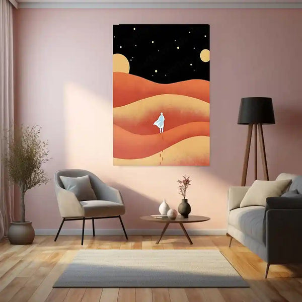 Dune Metal Frame | Minimal Sci-Fi Desert Art | Premium Metal Poster