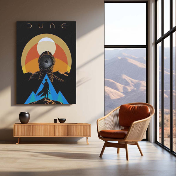 Dune Sandworm Poster – Epic Sci-Fi Desert Saga Metal Poster | Arrakis Wall Frame