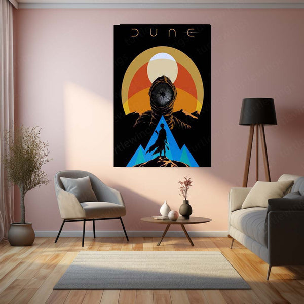 Dune Sandworm Poster – Epic Sci-Fi Desert Saga Metal Poster | Arrakis Wall Frame