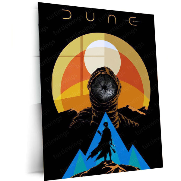 Dune Sandworm Poster – Epic Sci-Fi Desert Saga Metal Poster | Arrakis Wall Frame