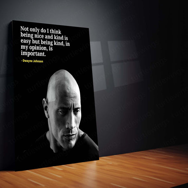 Quote Metal Poster | Dwayne Johnson – Kindness Quote Metal Poster | Inspirational Wall Frame