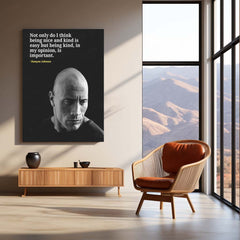Quote Metal Poster | Dwayne Johnson – Kindness Quote Metal Poster | Inspirational Wall Frame