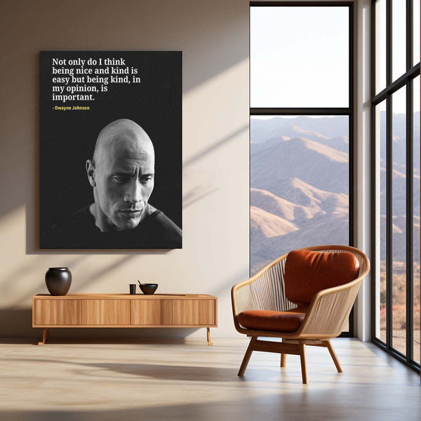 Quote Metal Poster | Dwayne Johnson – Kindness Quote Metal Poster | Inspirational Wall Frame