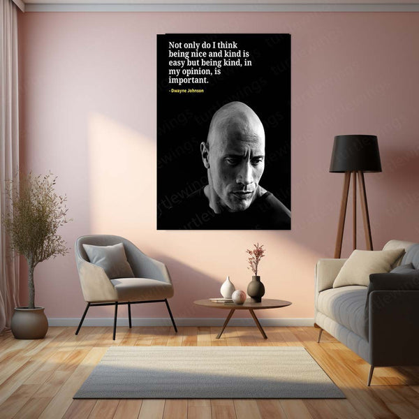 Quote Metal Poster | Dwayne Johnson – Kindness Quote Metal Poster | Inspirational Wall Frame